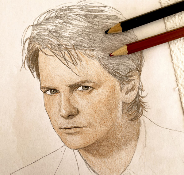 Michael J. Fox illustration proces