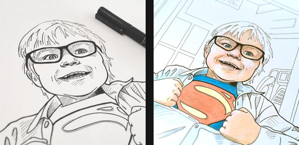 Superboy illustrationsproces