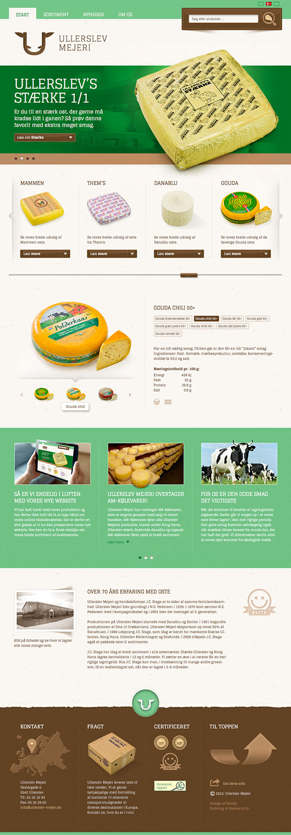 Website for Ullerslev Mejeri