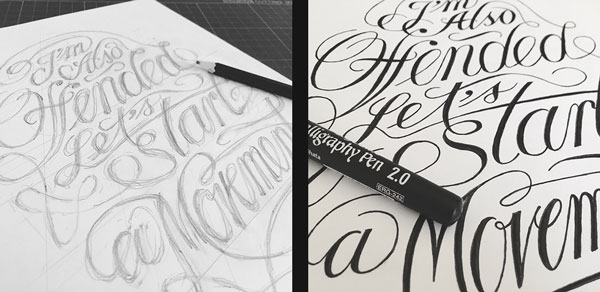 Offended drawing process
