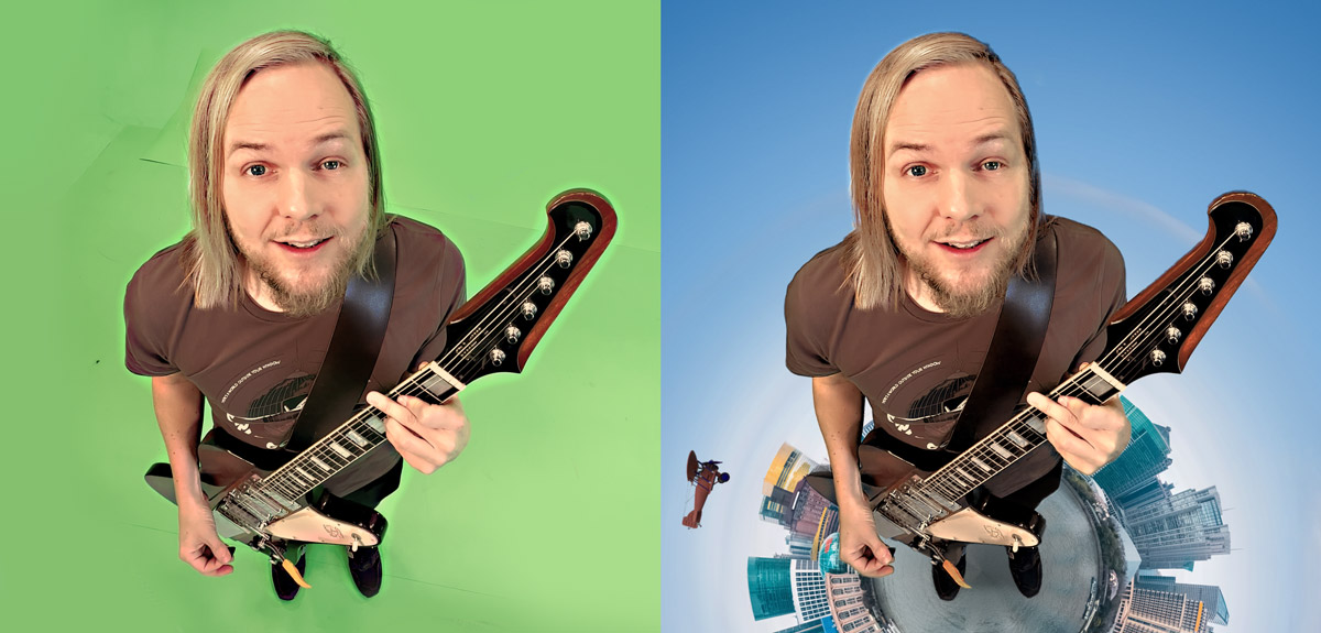 Green screen og indsat baggrund